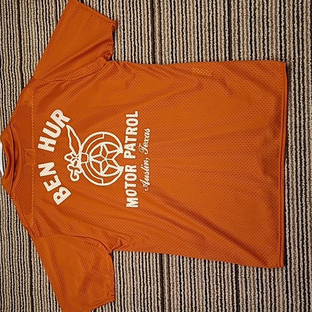 BEN HUR Motor Patrol Austin TX Orange XL Mens Casual Polo Shirt VTG‎ 70s RARE